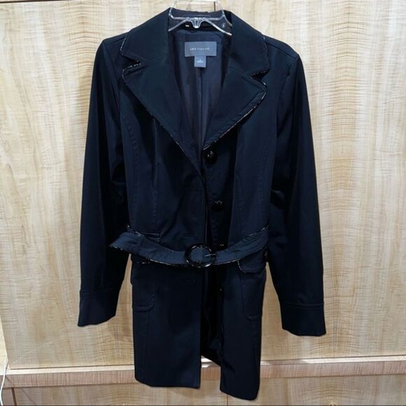 Ann Taylor Women’s Black Belted Trench Coat - Picture 1 of 10